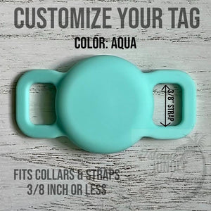 3/8" Collar & Strap ID Tag Compatible with Air Tag. No Ink Fill.