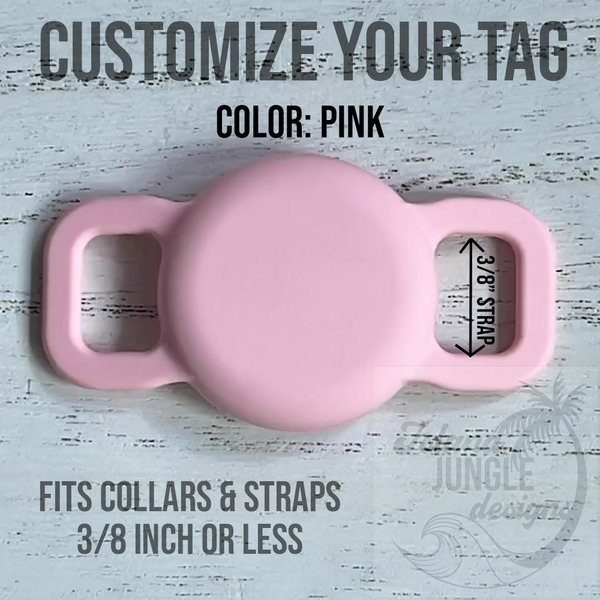 3/8" Collar & Strap ID Tag Compatible with Air Tag. No Ink Fill.