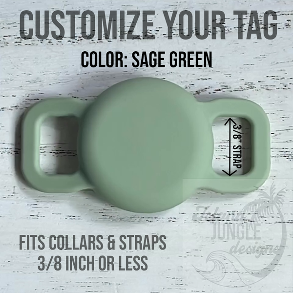 3/8" Collar & Strap ID Tag Compatible with Air Tag. No Ink Fill.