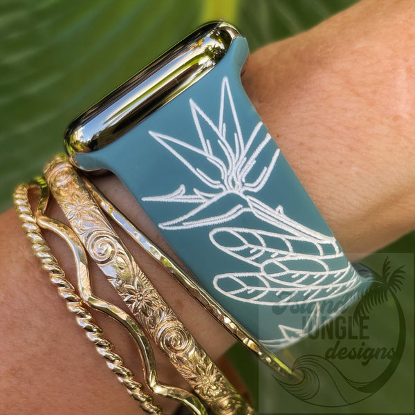 Bird of Paradise Silicone Watch Band Compatible with Series 1-9, SE & Ultra