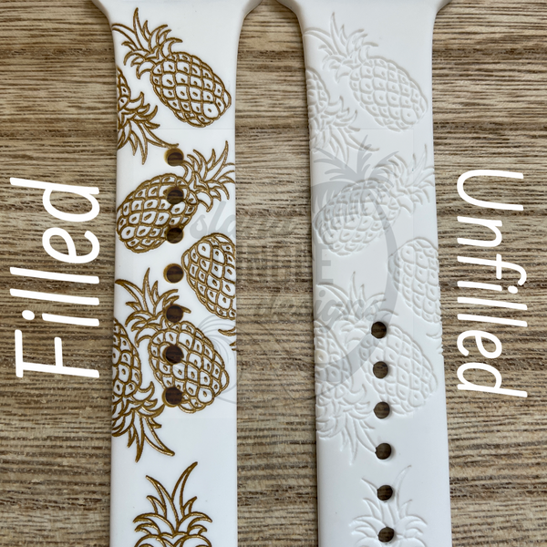 Pineapple Silicone Watch Band Compatible with Fitbit Versa, Versa 2, and Versa Lite