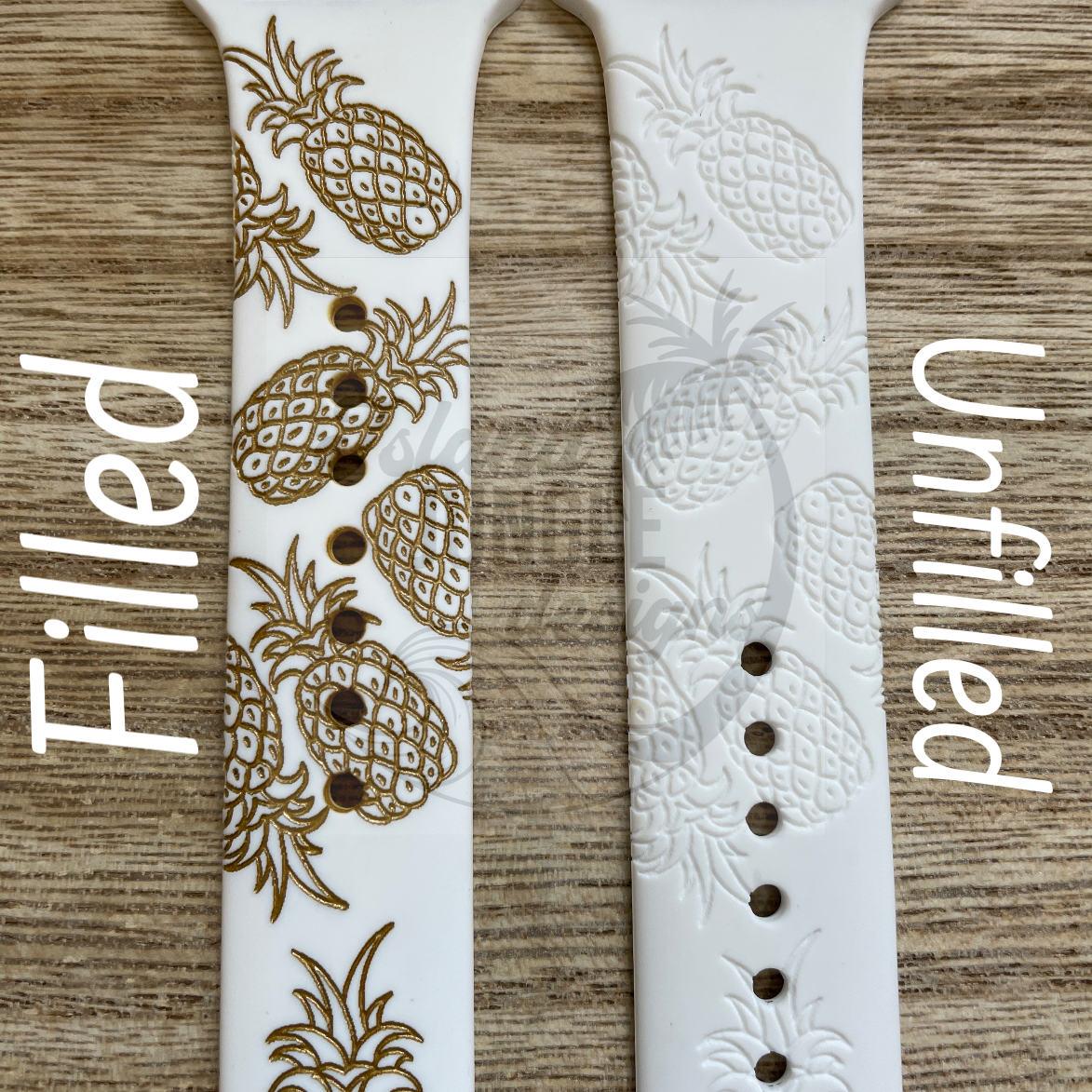 Pineapple 20mm Silicone Watch Band Compatible with Samsung Galaxy, FitBit Versa 3/4, Sense & PIxel