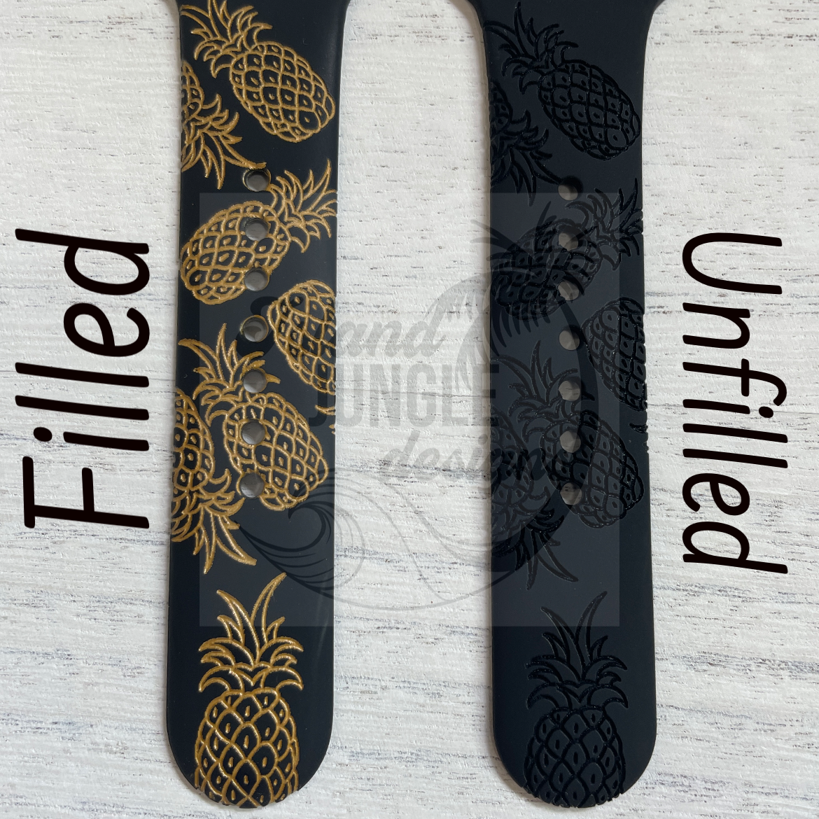 Pineapple 20mm Silicone Watch Band Compatible with Samsung Galaxy, FitBit Versa 3/4, Sense & PIxel