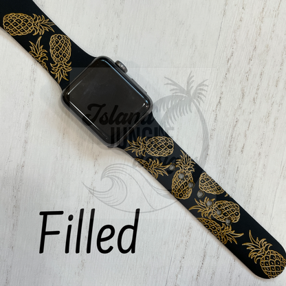 Pineapple 20mm Silicone Watch Band Compatible with Samsung Galaxy, FitBit Versa 3/4, Sense & PIxel
