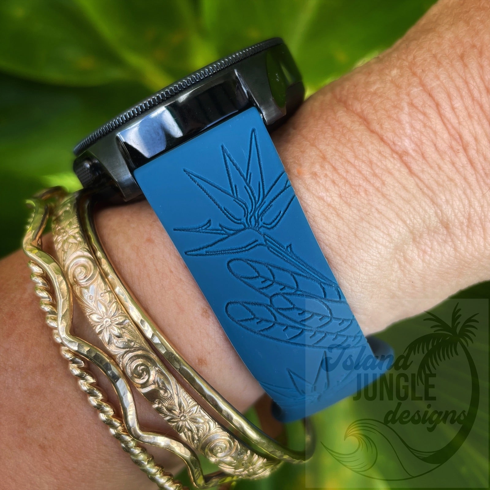 Bird of Paradise 22mm Silicone Watch Band Compatible with Samsung & More