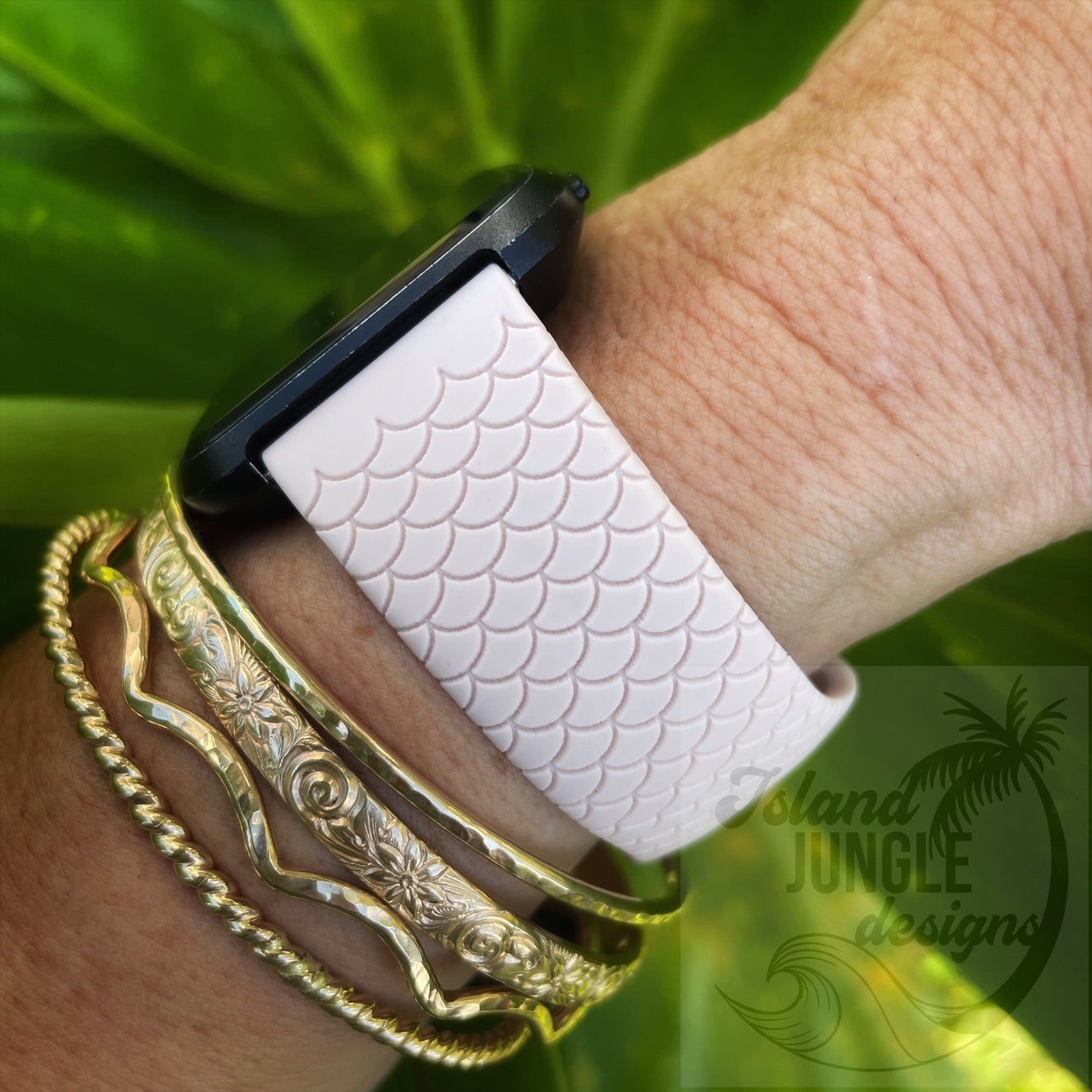 Mermaid Scale Silicone Watch Band Compatible with Fitbit Versa, Versa –  Island Jungle Designs