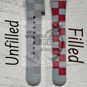 Checkered 20mm Silicone Watch Band Compatible with Samsung & More