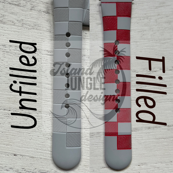 Checkered Silicone Watch Band Compatible with Versa 3/4 & Sense/Sense 2