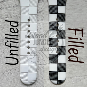 Checkered Silicone Watch Band Compatible with Versa 3/4 & Sense/Sense 2