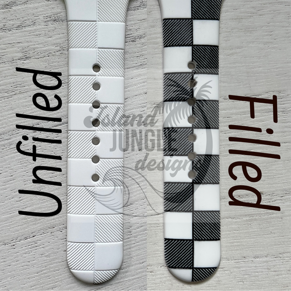 Checkered Silicone Watch Band Compatible with Versa 3/4 & Sense/Sense 2