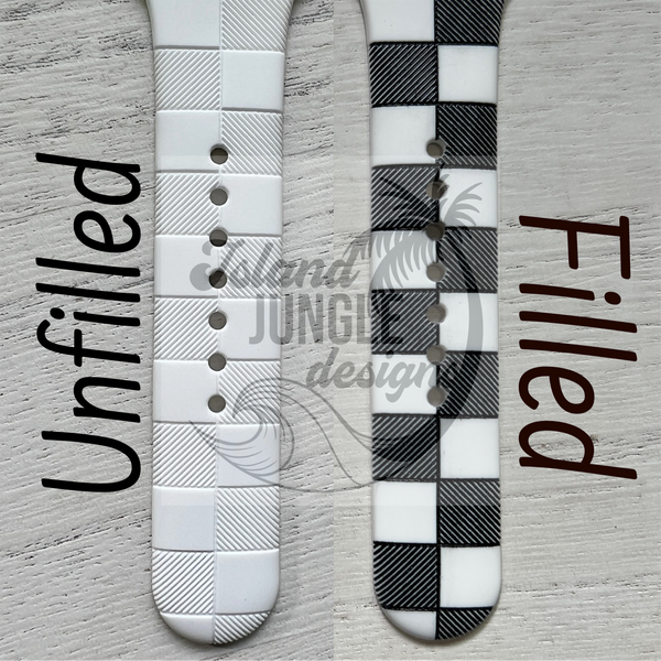 Checkered 20mm Silicone Watch Band Compatible with Samsung & More