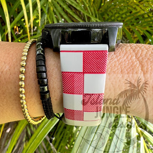 Checkered 20mm Silicone Watch Band Compatible with Samsung & More
