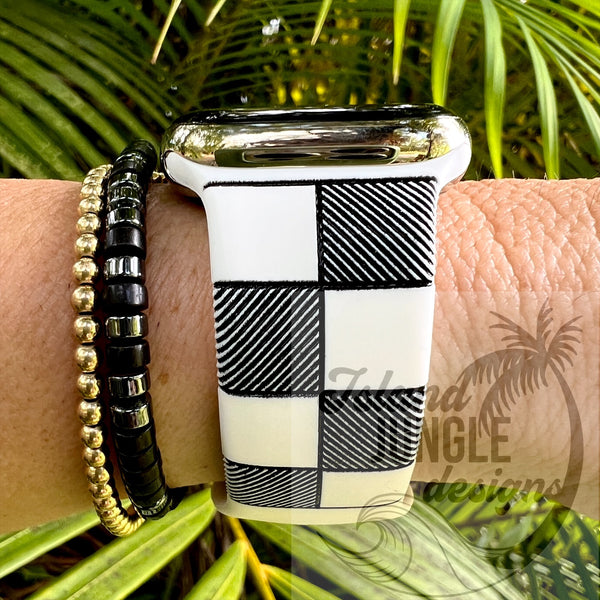 Checkered Silicone Watch Band Compatible with Series 1-10, SE & Ultra