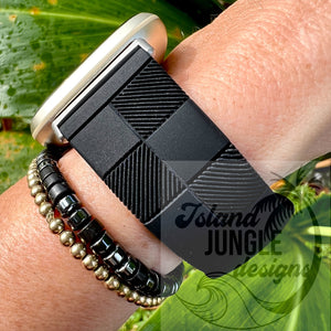 Checkered Silicone Watch Band Compatible with Versa 3/4 & Sense/Sense 2