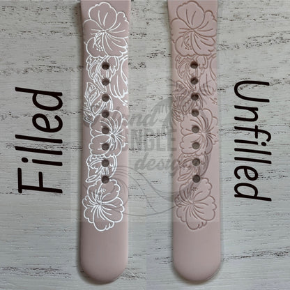 Hibiscus 20mm Watchband Galaxy, Versa 3/4, Sense & Pixel