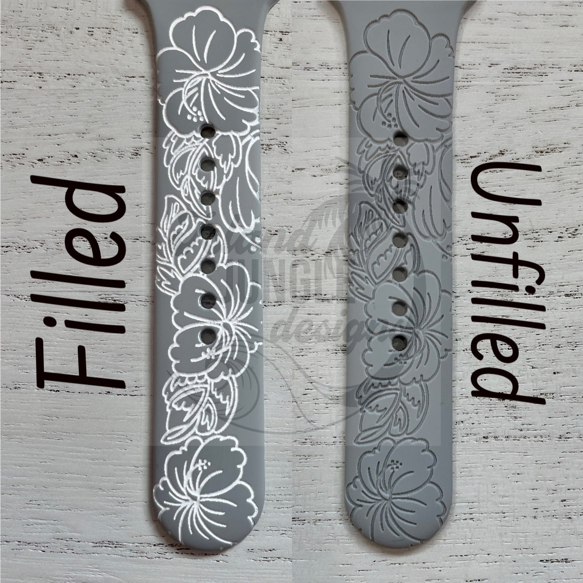 Hibiscus 20mm Watchband Galaxy, Versa 3/4, Sense & Pixel