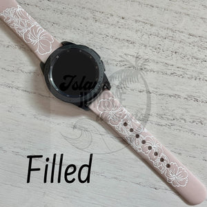 Hibiscus 22mm Silicone Watch Band Compatible with Samsung & More