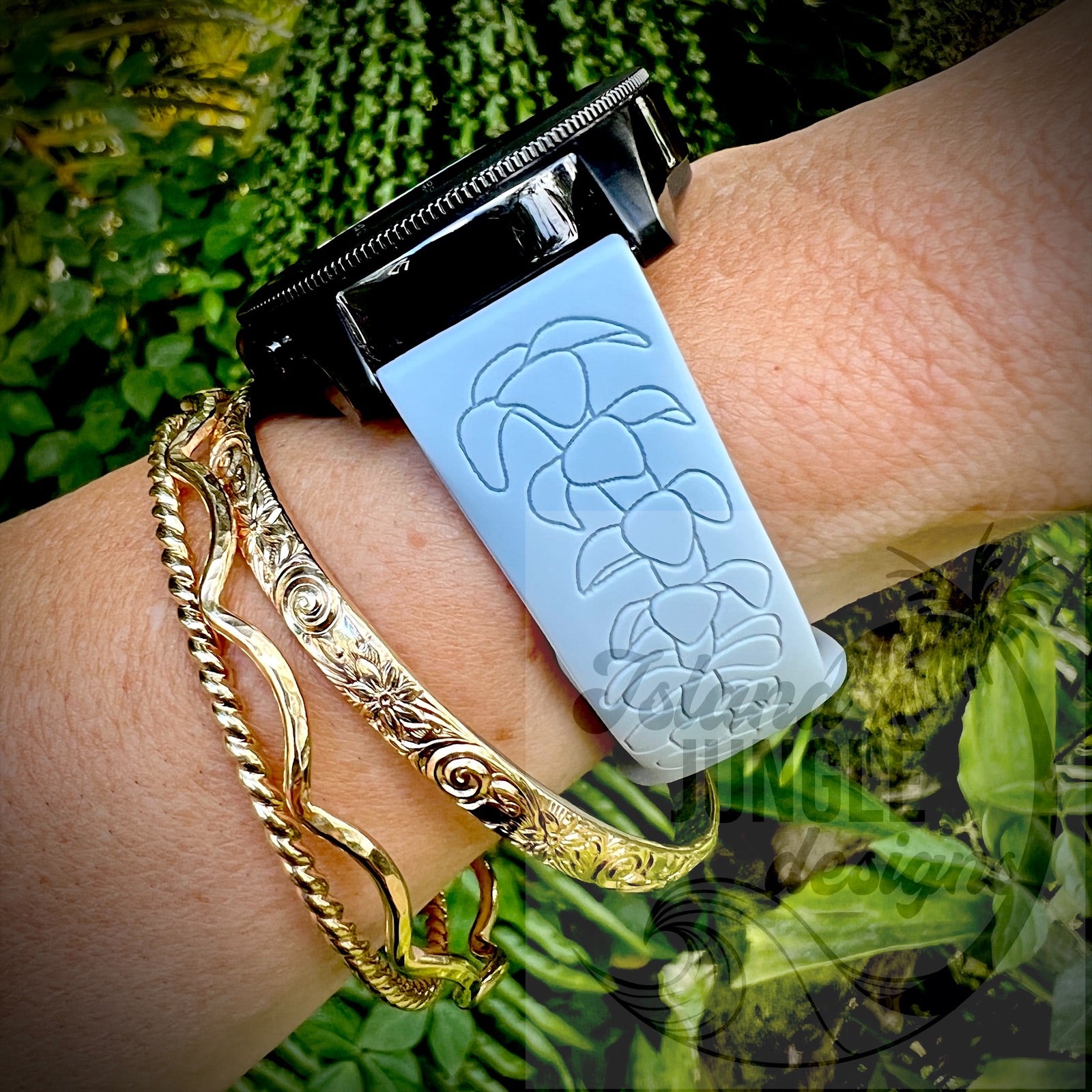 Lei Pua Kenikeni 20mm Silicone Watch Band Compatible with Samsung Galaxy, FitBit Versa 3/4, Sense & PIxel