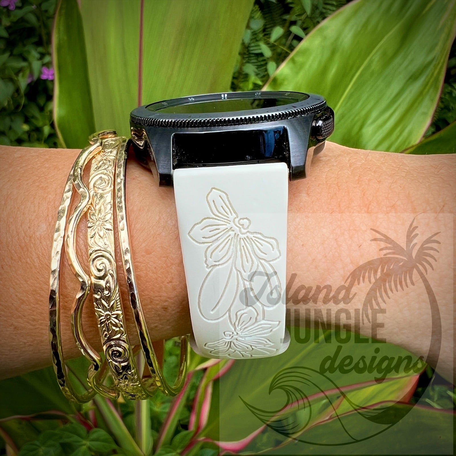 Naupaka 20mm Silicone Watch Band Compatible with Samsung & More