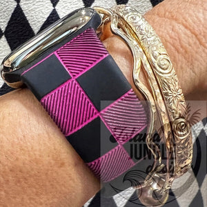Checkered Silicone Watch Band Compatible with Series 1-10, SE & Ultra