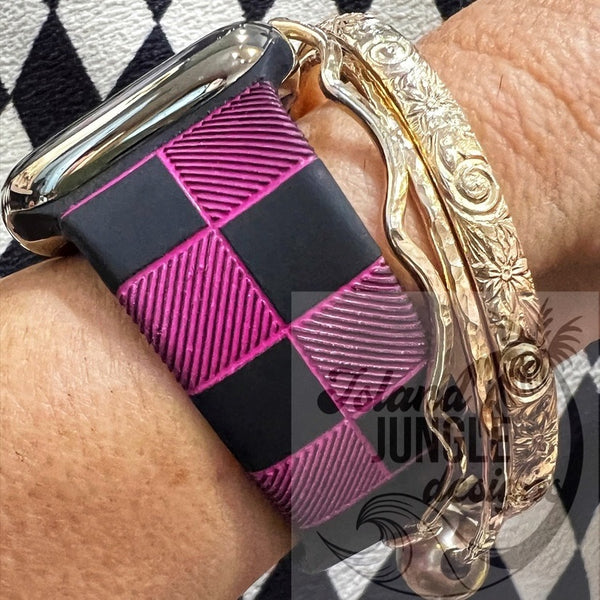 Checkered Silicone Watch Band Compatible with Series 1-10, SE & Ultra