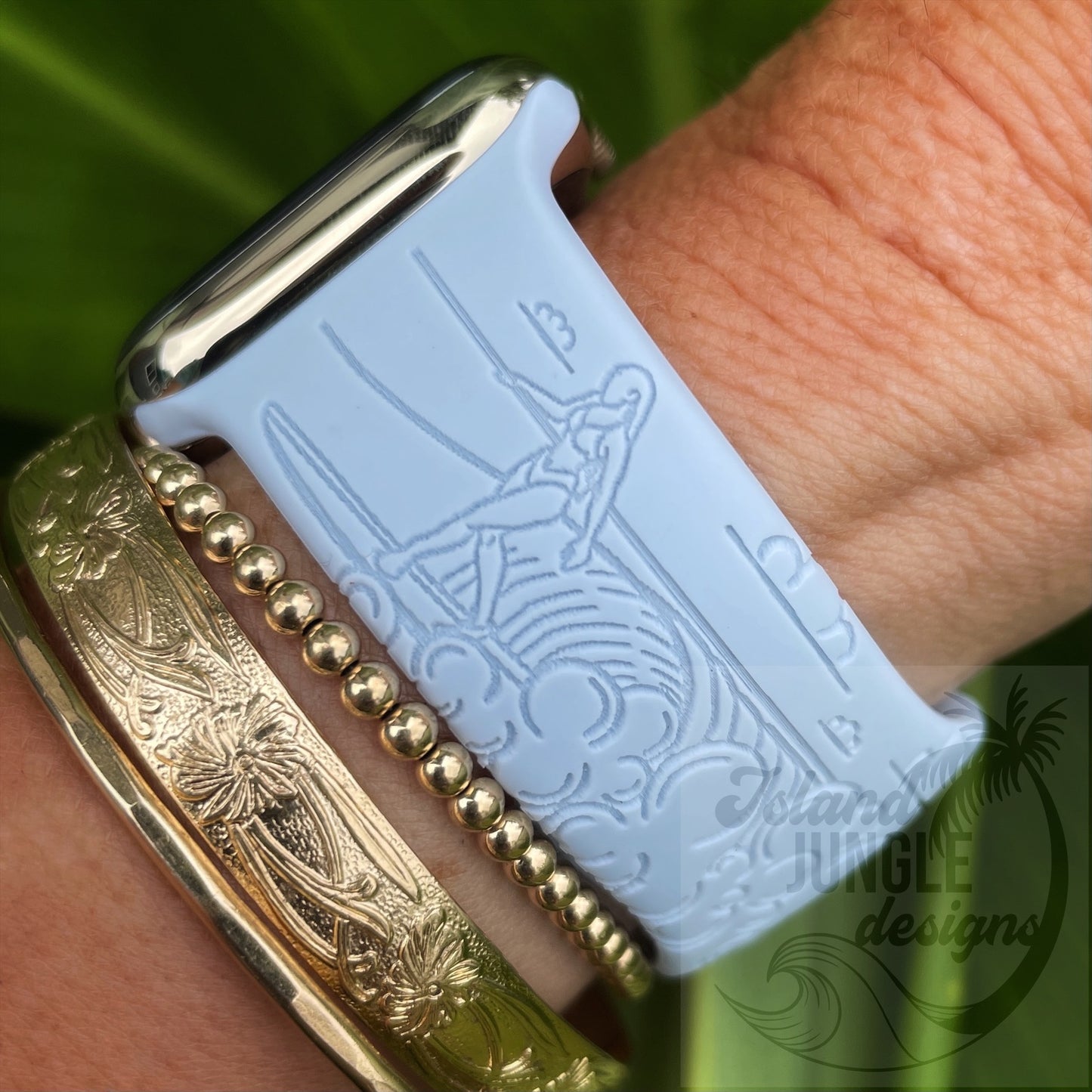 Surfin' Wahine Watch Band Compatible with Series 1-10, SE & Ultra