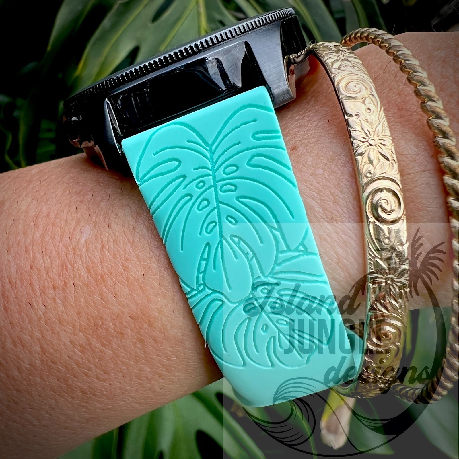 Monstera Deliciosa 22mm Silicone Watch Band Compatible with Samsung & More