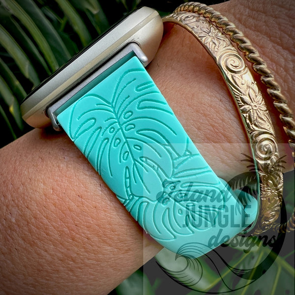 Monstera Deliciosa Silicone Watch Band Compatible with Versa 3/4 & Sense/Sense 2