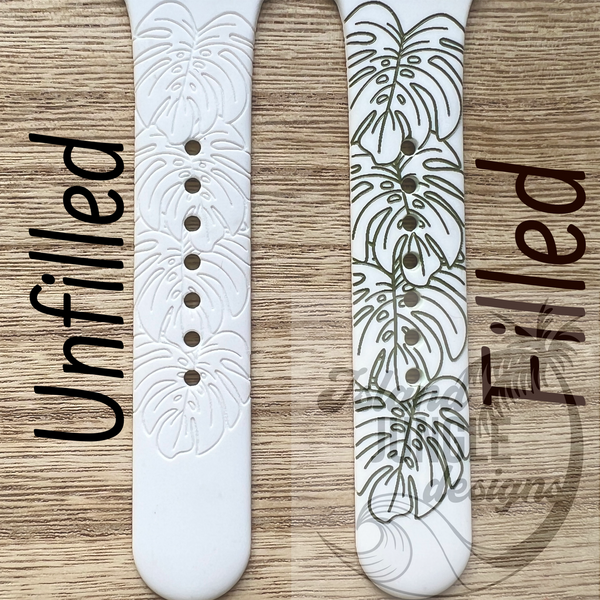 Monstera Deliciosa Silicone Watch Band Compatible with Fitbit Versa, Versa 2, and Versa Lite