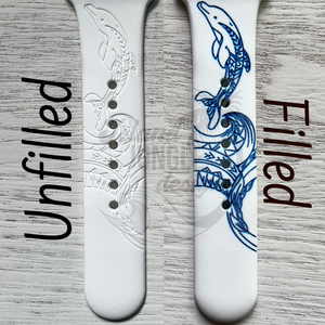 Dolphin 22mm Silicone Watch Band Compatible with Samsung & More