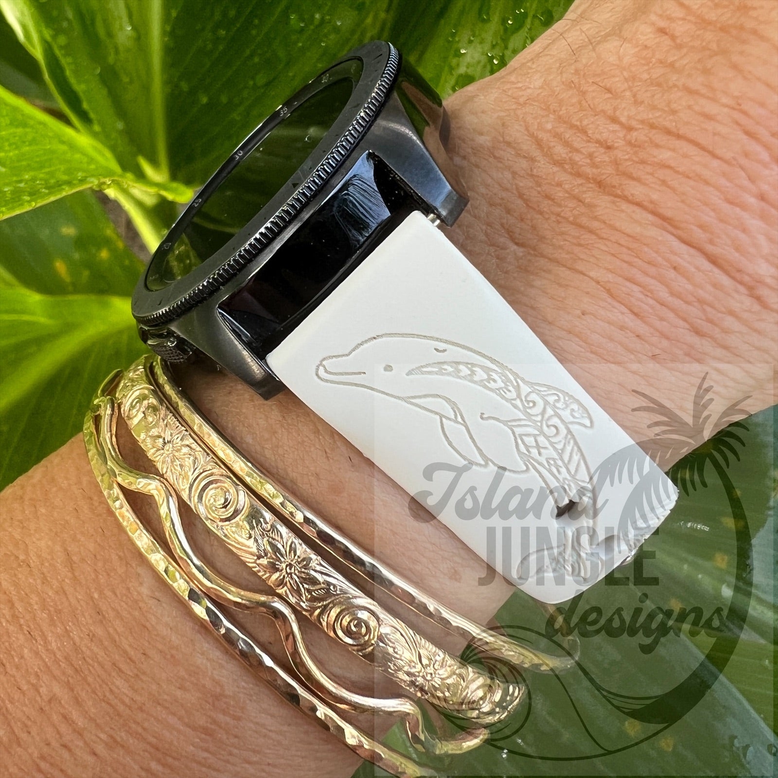 Dolphin 22mm Silicone Watch Band Compatible with Samsung & More