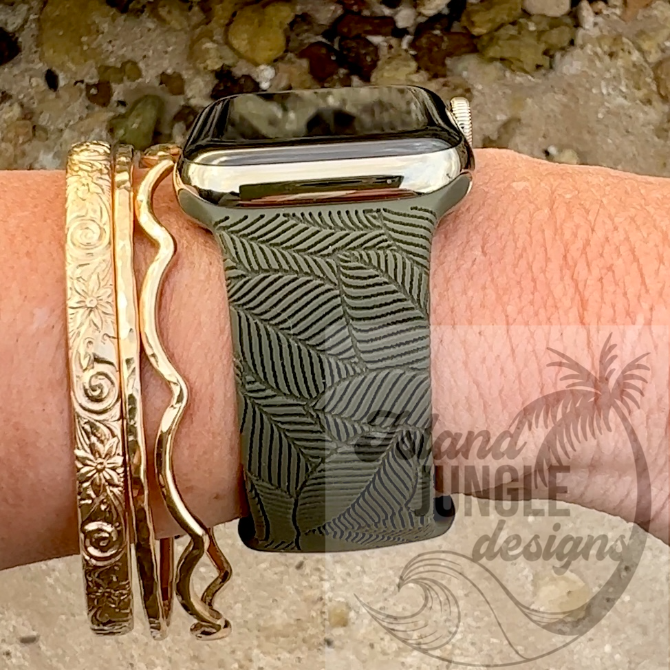 LV Engraved Silicone Apple Watch Band