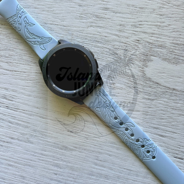 Mama and Baby Whale (Koholā) 22mm Silicone Watch Band Compatible with Samsung & More