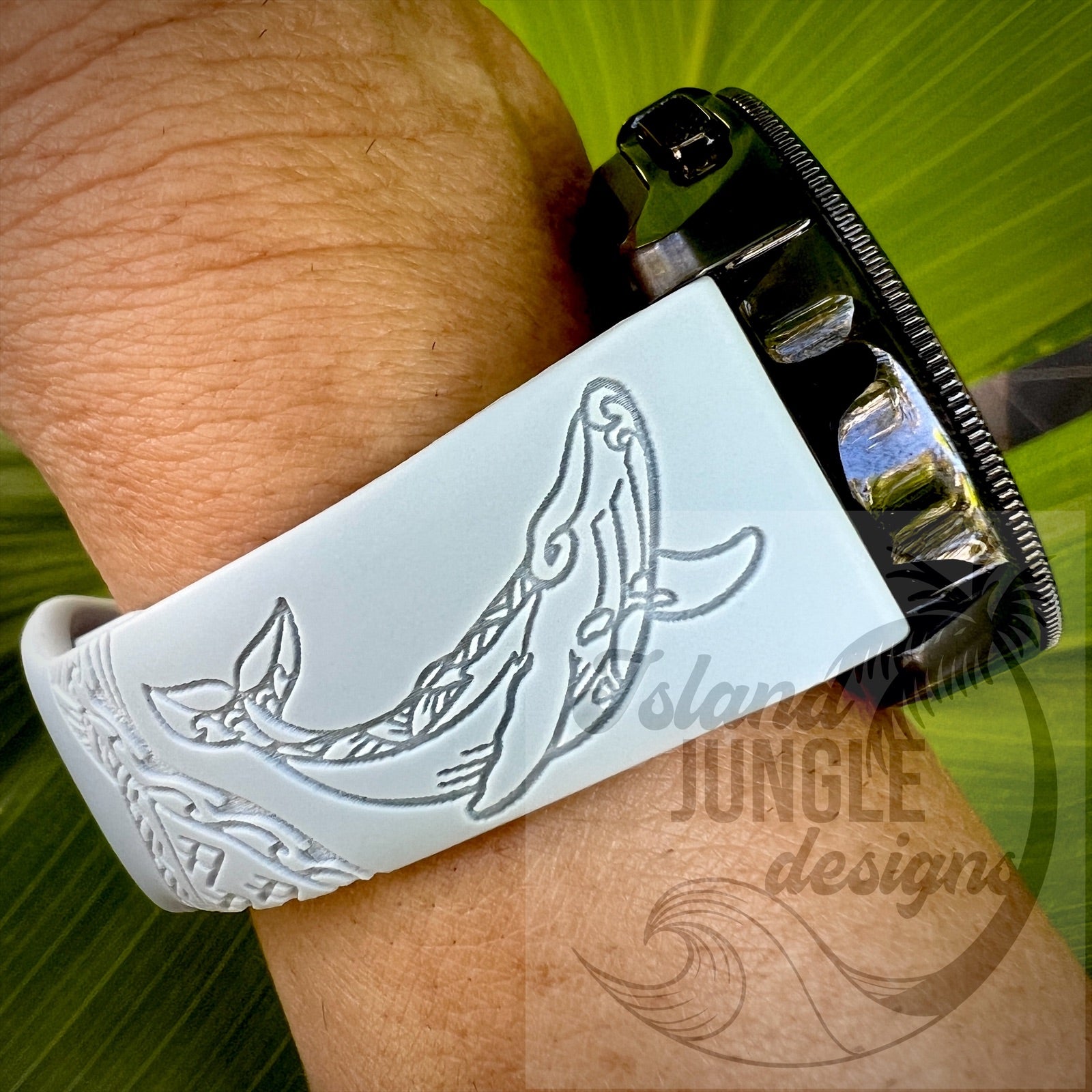 Mama and Baby Whale (Koholā) 22mm Silicone Watch Band Compatible with Samsung & More