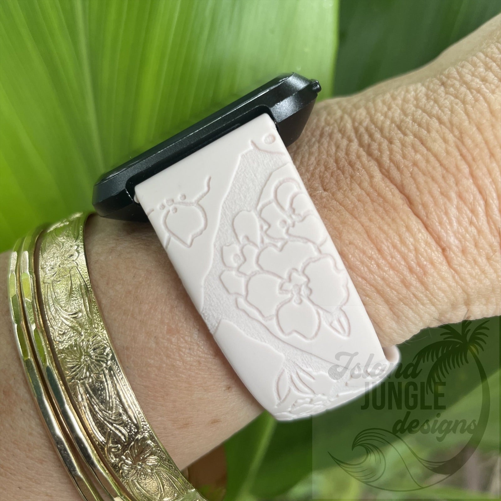 Cherry Blossom 'Sakura' Silicone Watch Band Compatible with Fitbit Versa, Versa 2, and Versa Lite