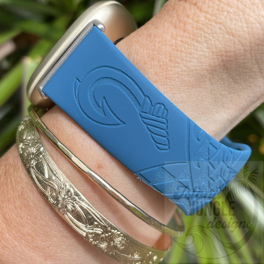 Fish Hook Silicone Watch Band Compatible with Versa 3/4 & Sense/Sense 2