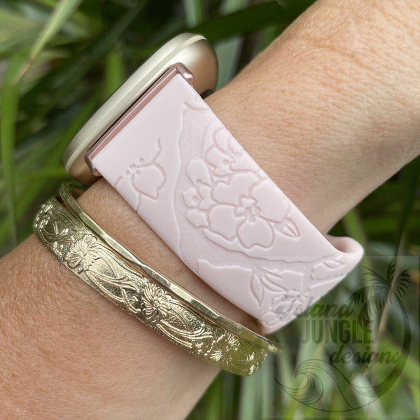 Cherry Blossom 'Sakura' Silicone Watch Band Compatible with Versa 3/4 & Sense/Sense 2