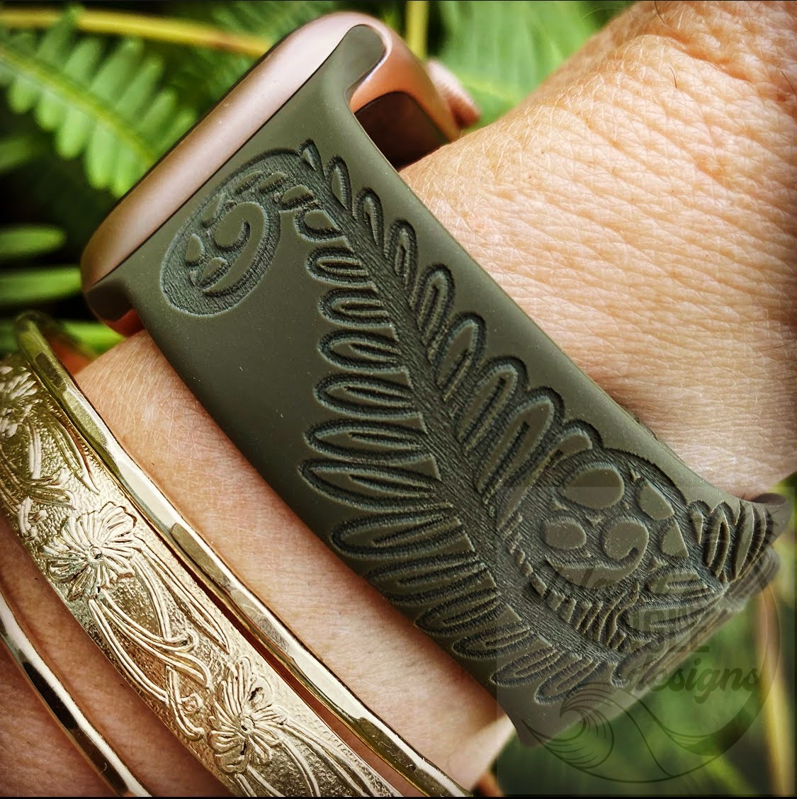 Fern Silicone Watch Band Compatible with Series 1-9, SE & Ultra