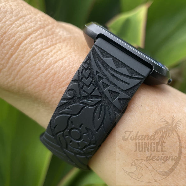 Tribal Silicone Watch Band Compatible with Fitbit Versa, Versa 2, and Versa Lite