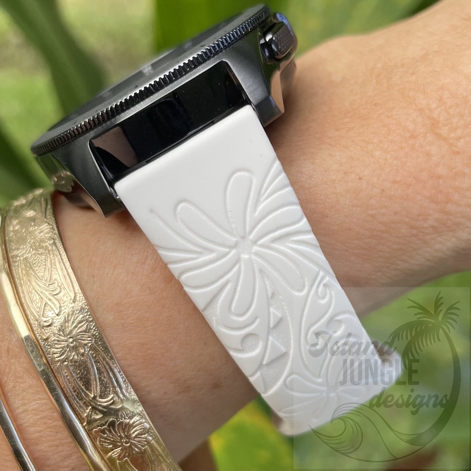Tiare Tribal 22mm Silicone Watch Band Compatible with Samsung & More