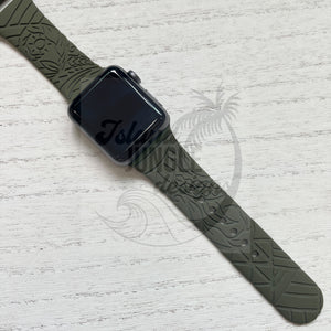 GRAY LV APPLE WATCH STRAP BAND (Size: 42mm, 44mm, 45mm, 49mm)