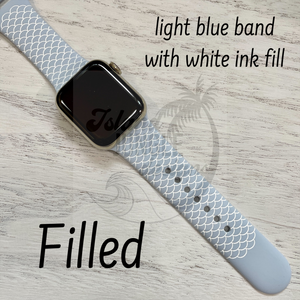 Mermaid Scale Silicone Watch Band Compatible with Series 1-9, SE & Ultra