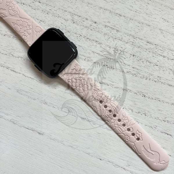 Cherry Blossom 'Sakura' Silicone Watch Band Compatible with Fitbit Versa, Versa 2, and Versa Lite