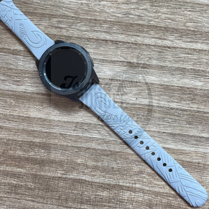Fish Hook 'Makau" Tribal 22mm Silicone Watch Band Compatible with Samsung & More
