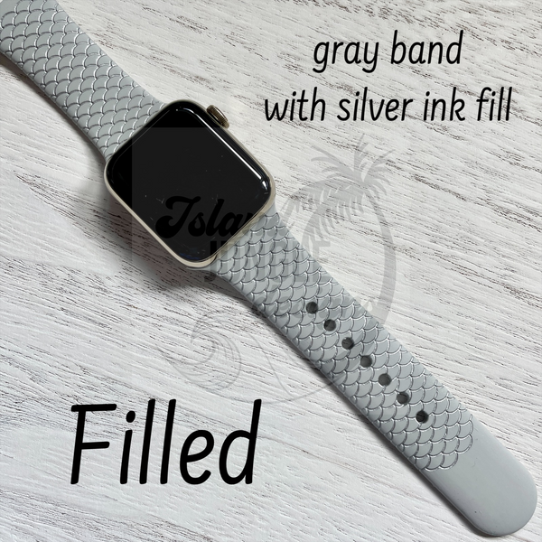 Mermaid Scale Silicone Watch Band Compatible with Series 1-9, SE & Ultra