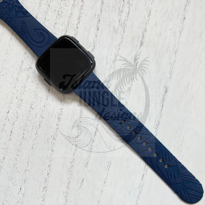 Fish Hook 'Makau' Tribal Silicone Watch Band Compatible with Fitbit Versa, Versa 2, and Versa Lite