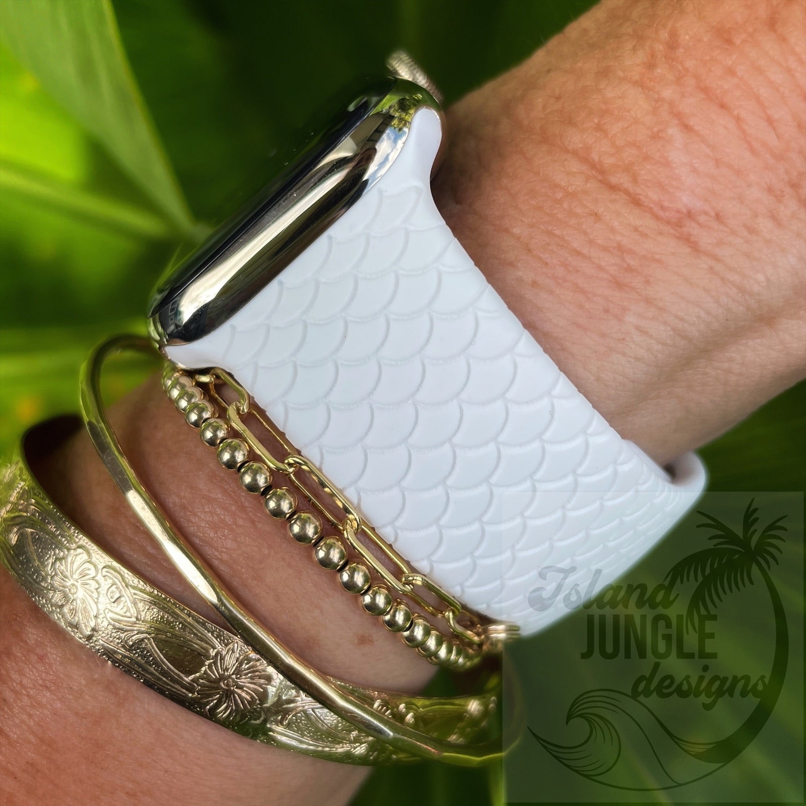 Mermaid Scale Silicone Watch Band Compatible with Series 1-9, SE & Ultra