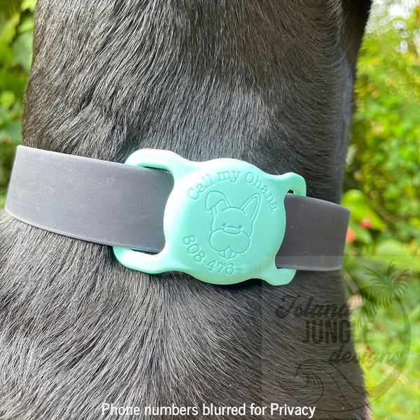 3/8" Collar & Strap ID Tag Compatible with Air Tag. No Ink Fill.