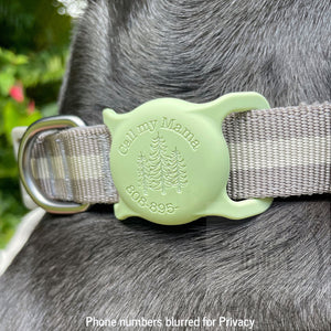 3/8" Collar & Strap ID Tag Compatible with Air Tag. No Ink Fill.